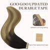 GOO GOO Tape in Hair Extensions Human Hair, 2/6/18 Balayage Brown to Dirty Blonde, 20inch 50g 20pcs, Thick Ends Straight Seamless Tape in, Invisible Tape in Hair Extensions Human Hair