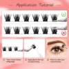 Lash Clusters DIY Eyelash Extensions 72 Clusters Lashes D Curl ACTROL Lash Mega Volume Reusable Individual Lashes Cluster Volume Eyelash Clusters Extensions Wispy Lashes at Home (T1, 144Pcs-D-8-16MIX)