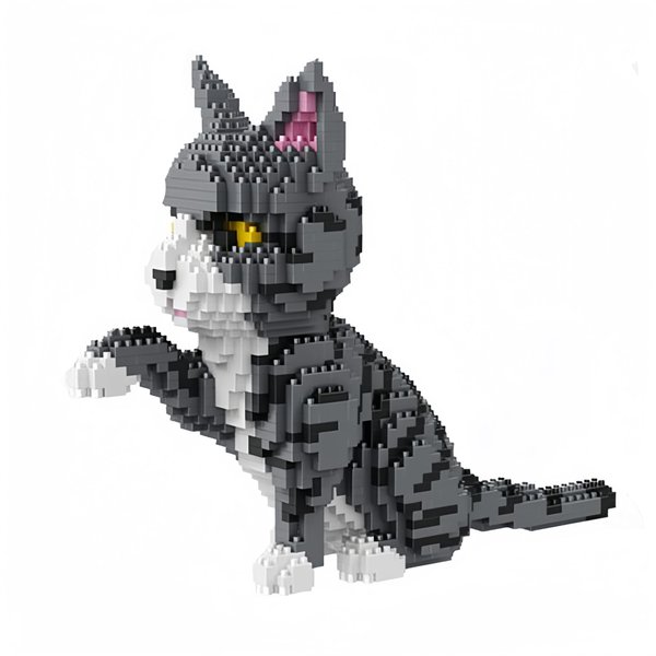 alltogetho Friendly Tabby Cat Model Micro Mini Building Block Toy Sets: an Endearing Decor Recalling The Sweetness of Cats