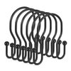 24 Pack Double Shower Curtain Hooks Rings, TENOVEL Double Sided Shower Curtain Hooks Rust Proof for Shower Curtain, Stainless Steel Bathroom Shower Hangers Rings for Shower Rods, Matte Black