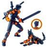 (Assembly Completed) T13 Action Figure Set, 3D Printed Toys Robo 13 Action Figure,Dummy 13 Titan 13 Action Figure (Black + Orange)