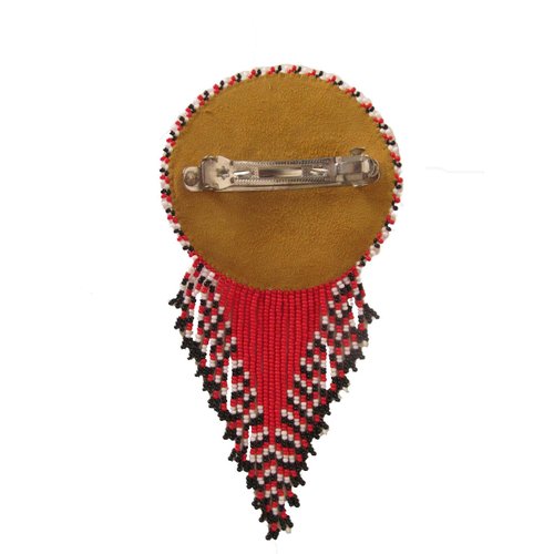Beaded Hair Clip/Barrette.Handmade Native American Style Hair Barrette for women. Beaded Hair Clip Suitable for Different Occasions & Gifting.(Red & Black Turtle)