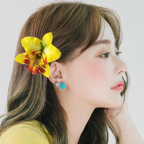 YSSZAM 5Pcs Hawaiian Flower Hair Clip for Women Girls Fashion Bohemian Flowers Hair Accessory for Dancer Bridal Wedding Beach Party