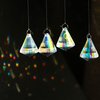 12pcs 38mm Crystal Faceted Prism Suncatcher Window Hanging AB Colored Crystals Diamond Prisms Christmas Ornament