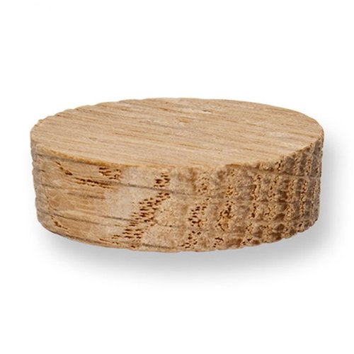 Pinehurst Crafts 1-Inch Oak Flat Head Plugs, Side/Face Grain, Great for Furniture, Tables, Chairs, Cabinetry and Crafts Projects, Pack of 20