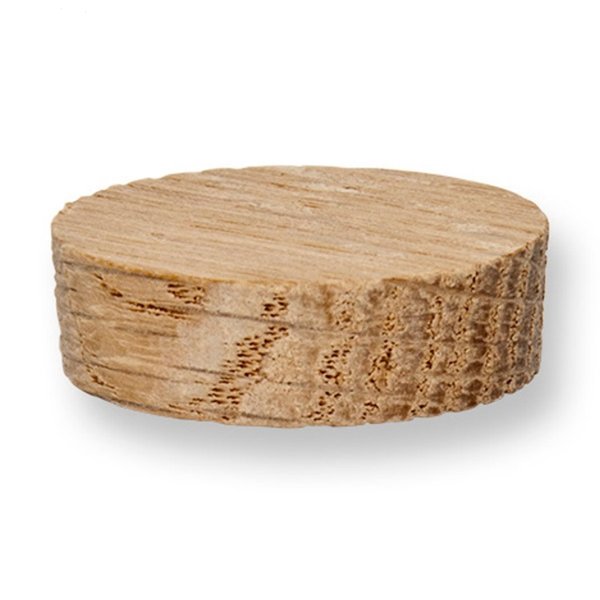 Pinehurst Crafts 1-Inch Oak Flat Head Plugs, Side/Face Grain, Great for Furniture, Tables, Chairs, Cabinetry and Crafts Projects, Pack of 20