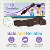 Adjustable & Reusable Child Safety Cabinet Locks & Latches, Baby Proofing Door Window, Cabinet, Toilet, & Refrigerator Lock, Child Safety Strap Locks with Adhesive Pads, Pack of 6, Brown - Wonderkid