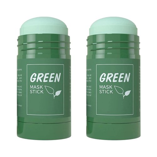 Green Mask Stick for Face, Blackhead Remover with Green Tea Extract, Deep Pore Cleansing, Moisturizing, Skin Brightening for All Skin Types of Men and Women (Pack of 1)