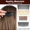 Tyqour 16Pcs French Hair Side Combs Set 9/11/17/23 Teeth Plastic Side Hair Combs Vintage Hair Comb Clips Accessories for Girls Women Bridal Wedding Veil Fine Long Curly Hair
