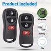 Key Fob Keyless Entry Remote Compatible with Nissan Xterra Titan Armada Frontier Quest Sentra Murano Pathfinder Sentra Versa/ Infiniti FX35 FX45 QX4 3 Buttons Car Key KBRASTU15 (2 Packs)