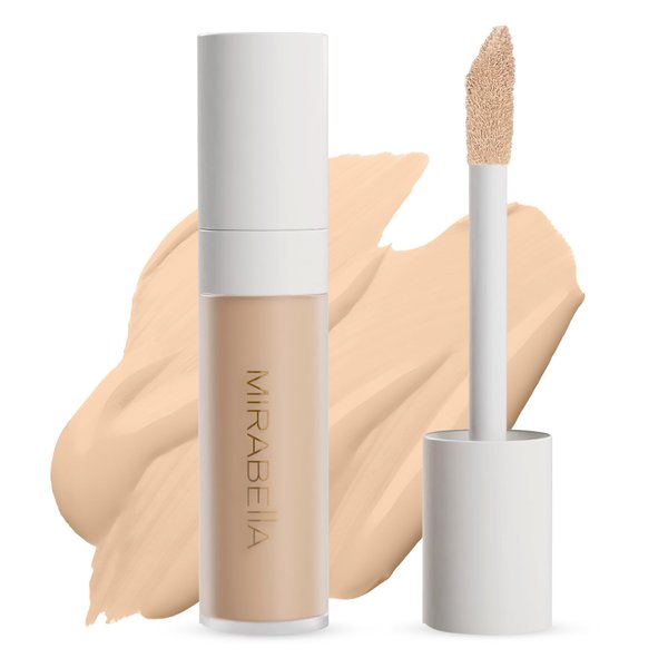 Mirabella Invincible For All Perfecting Hydrating Concealer, HD Finish Full Coverage Concealer, Highlighter, and Contour with Age-Defying Benefits, Hyaluronic Acid, and Matrixyl 3000, Fair F60