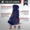 Sleeve Stars Ankle Support for Ligament Damage & Sprained Ankle, Plantar Fasciitis Support & Achilles Tendonitis Pain Relief, Ankle Brace for Women & Men w/Compression Ankle Strap (Single/Navy Blue)