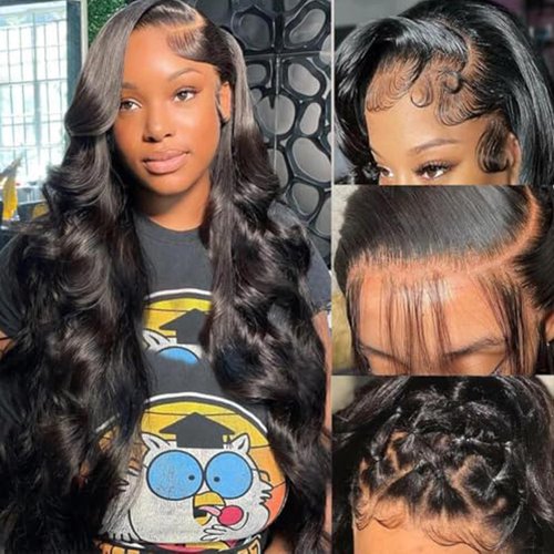 Body Wave Lace Front Wigs Human Hair 200% Density 26 Inch 13x6 HD Lace Front Wigs Human Hair Pre Plucked Frontal Wigs Human Hair Glueless Human Hair Wigs for Black Women With Baby Hair