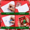 Moinchore 144 Pcs Christmas Stationery Party Favor Christmas School Stationery Set Classroom Christmas Gifts Xmas Stamps Pens Bags Holiday Notepads for Goodie Bag Stuffers Exchange Prizes