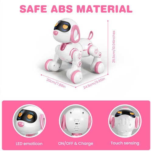 FUUY Robot Dog Toy for Kids, Easy Programmable Remote Control Dog Robot with Head Touch Sensing & Music Function, Imitates Animal Forms Robot Pet Toy Gift for 3-7