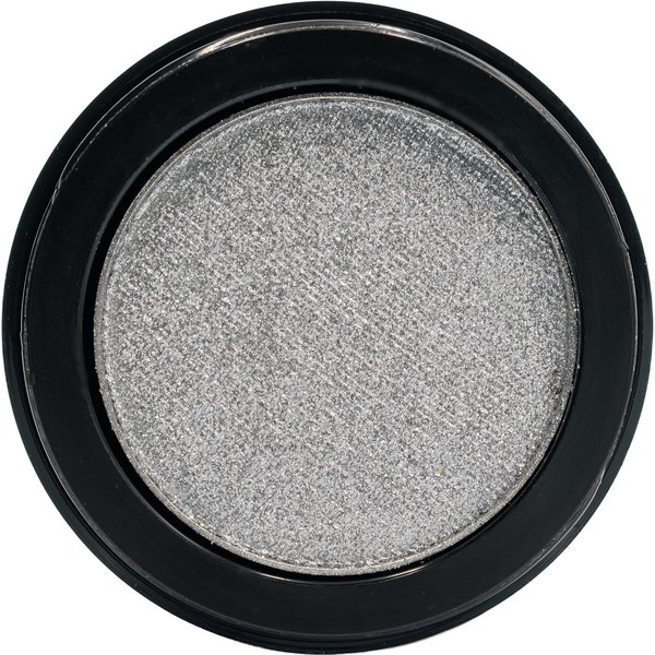 Pure Ziva Bright Cool Silver Grey Glitz Shimmering Metallic Pressed Powder Single Vegan Eyeshadow; Talc, Paraben & Cruelty Free