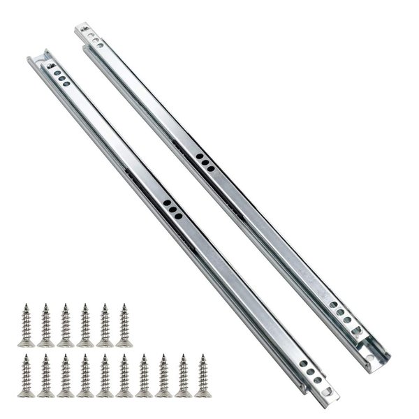 Yoohey Metal 15.7 inch Drawer Slides, Ball Bearing Two Way Slide Track Rail 0.7 inch Wide 1 Pair