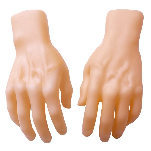 Medou 2 Pieces Spooky Halloween Decoration Realistic Hands, Fake Human Hands Bloody Dead Body Parts Haunted House Decorations (Left and Right)