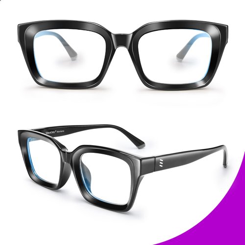 VISOONE Spring Hinge Blue Light Blocking Glasses Square with Anti Computer Glare for Gaming Women MONTANA