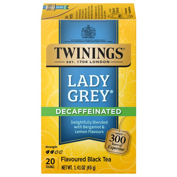 Twinings of London Lady Grey Tea Decaf Box of 20 Tea Bags