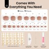 French Toe Nail Press Ons: Beetles Toe Press On Nails, 72 Pcs Pink White Tips Short Square Toenail Press Ons, Fake Toenails in 18 Sizes with Glue for Women