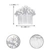 EVER FAITH Wedding Hair Accessories Austrian Crystal Cream Simulated Pearl Bridal Bride Leaf Flowers Hair Comb Clear Silver-Tone
