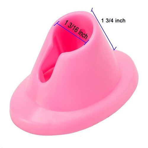 yueton 4pcs White and Pink Soft Rubber Nail Polish Bottle Holder Nail Art Manicure Tools