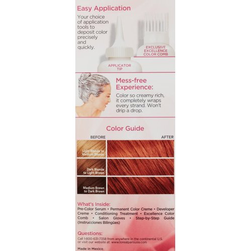 L'Oreal Paris Excellence Creme Triple Protection Hair Color, Light Auburn (Warmer) [6R] 1 ea (Pack of 3)