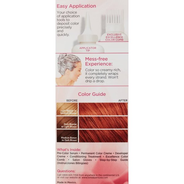 L'Oreal Paris Excellence Creme Triple Protection Hair Color, Light Auburn (Warmer) [6R] 1 ea (Pack of 3)