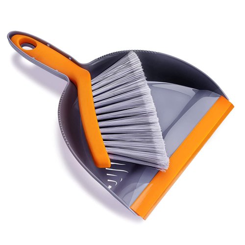 Mini Broom and Dustpan Set - Small Broom and Dustpan Set for Home, Camping Broom, Whisk Brooms Small(Gray Orange)…