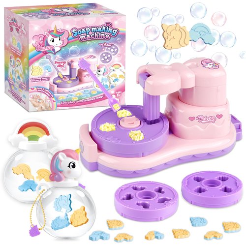 Soap Making Kit Unicorn Toys for 3 4 5 6 7 Year Old Girl Arts and Crafts for Kids Age 8-12 DIY Soap Machine Christmas Birthday Gifts Craft Kits for Girls Boys Make Your Own Soap