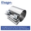 Dianrui 2PCS 1.75" Butt Joint Stainless Stee Clamp Band,1.75 inch Universal Widening Clamp Fit for Exhaust System, Muffler K-H-031-45
