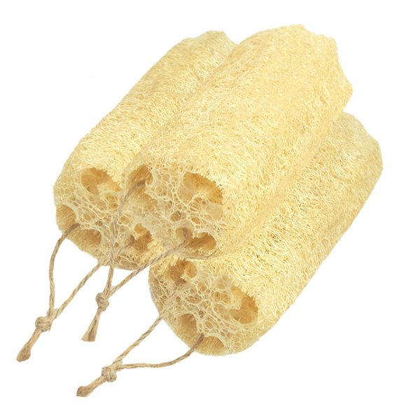 YJLPHH 5" Natural Loofah Exfoliating Body Sponge Scrubber for Skin Care in Bath Spa, Natural Loofah Sponge Pack of 3
