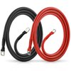 2 awg battery cable 3Ft Copper Power Inverter Wire with 3/8" Lugs for Solar Car Boat RV (2pcs)