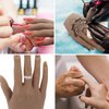 Silicone Hand for Acrylic Nails with Stand Bracket,Realistic Silicone Nail Training Hand, Soft Flexible Bendable Nail Practice Mannequin Hand for Nails Art DIY Print Practice Tool (Left Hand)
