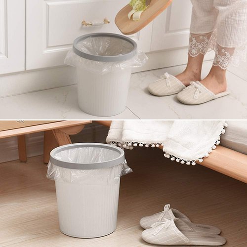 Jekiyo 1.5 Gallon Small Trash Can Liners, Plastic Garbage Bags, Clear and Grey, 6 Rolls/ 150 Counts