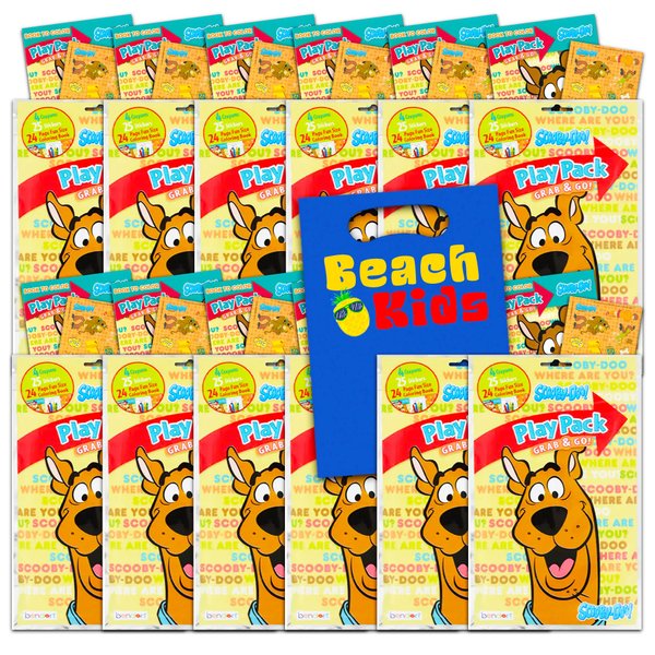 Scooby Doo Party Favors Pack ~ Bundle of 12 Scooby Doo Play Packs Filled with Stickers, Coloring Books, and Crayons (Scooby Doo Party Supplies)