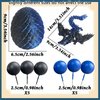 Fantasy Dragon Cake Topper Dragon Eggs Cake Decor Blue Black Balls Cake Decor for Baby Shower Birthday Wedding Party Supplies