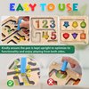 Magnetic Maze Board - Montessori Wooden Puzzles Educational Shape Sorter for Toddlers, Color & Number Matching Game - Motor Skills Magnet Toys Kids 3-5 Years Old Boys Girls Preschool (Double Maze, M)