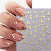 8 Sheets Flower Nail Stickers for Nail Art, 3D Self-Adhesive Bronzing Flowers Nail Decal Gold Silver Flowers Leaves Nail Design Nail Art Stickers Spring and Summer Nail DIY Decorations for Women