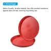 PATIKIL 11" Restaurant Serving Trays, 2 Pcs Round Non-Slip Food Service Tray Platter Reusable Plastic Fast Food Serving Tray for Bar Coffee Home Cafeteria Hotel, Red