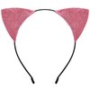 Cat Ears Headband for Women Girls - Cute Sparkle Glitter Hairband Halloween Cosplay Cat Costume Hair Accessories for Adult Kids Birthday Daily Wear Pink