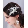JWICOS Wedding Hair Comb Bridal Flower Hair Pieces Pearl Wedding Hair Accessories for Women and Girls