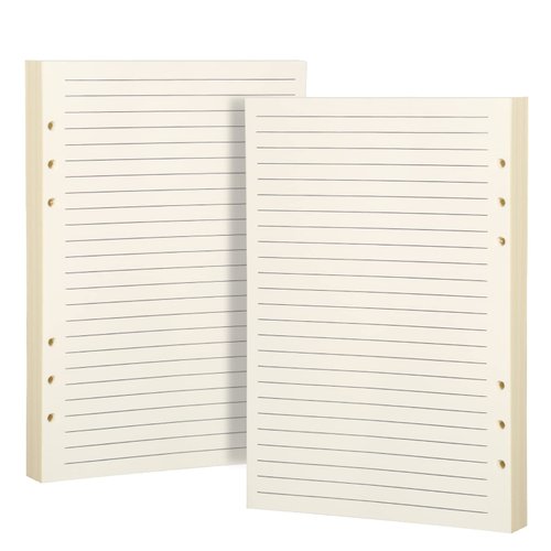 Purture A5 Refill Paper, A5 Loose Leaf Binder Paper, A5 Lined Paper Refill, 6 Ring College Ruled Notebook Paper, A5 Planner Inserts Paper Refill for A5 Binder Notebook Journal, 140 Sheets/280 Pages