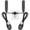 Extension Cord Indoor, Twin Extension Cord Power Bar - 12 Feet Cord - 6 Feet On Each Side with 6 Polarized Outlets, 16AWG 3 Prong Grounded Wire