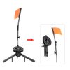 Ice Fishing Rod, Ice Fishing Rod Tip-Up Compact Metal Pole Orange Flag Angler Tackle Accessory