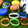 MIAHART 16 Pieces Football Theme Bracelets Silicone Wristband for Sport Theme Birthday Party Favors, 6 Styles