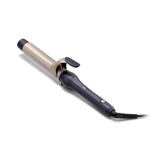 Bio Ionic GoldPro 1.25" Curling Iron, Blue, Moisturising Heat & 24K Gold MX, New & Improved 12% Longer Barrel Ceramic Curling Iron with Adjustable Heat, Versatile Curling Wand for Long-Lasting Curls