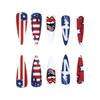 24 Pcs 4th of July Long Press on Nails Pointed Almond Fake Nails with American Flag Star Red Lips Patriotic Design Cute Acrylic Nails Full Cover Glue on Nails Independence Day False Nails for Women