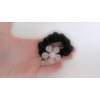 Flower shaped hair tie pony tail holder scrunchie with crystals and pearl